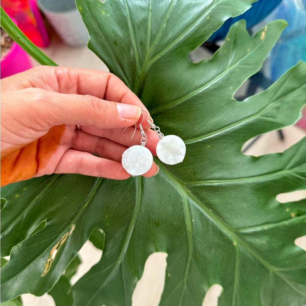 Druzy Quartz Earrings || Handmade